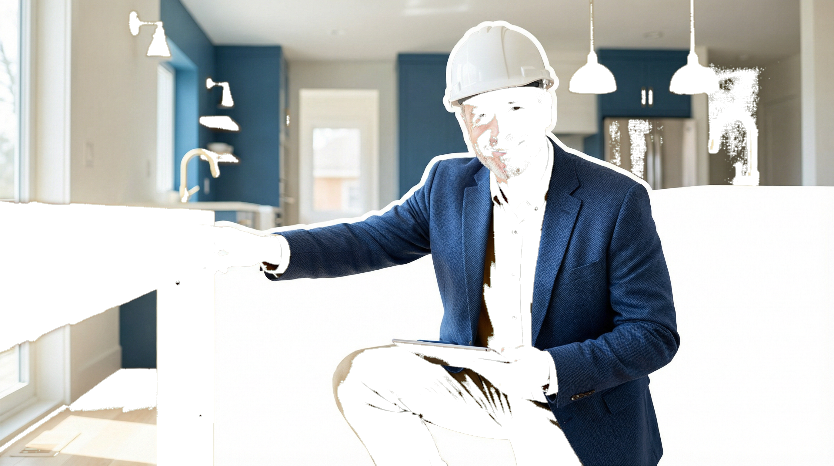 Expert bâtiment inspectant une maison